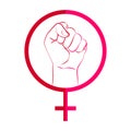 Stylized sign of feminism. Icon.